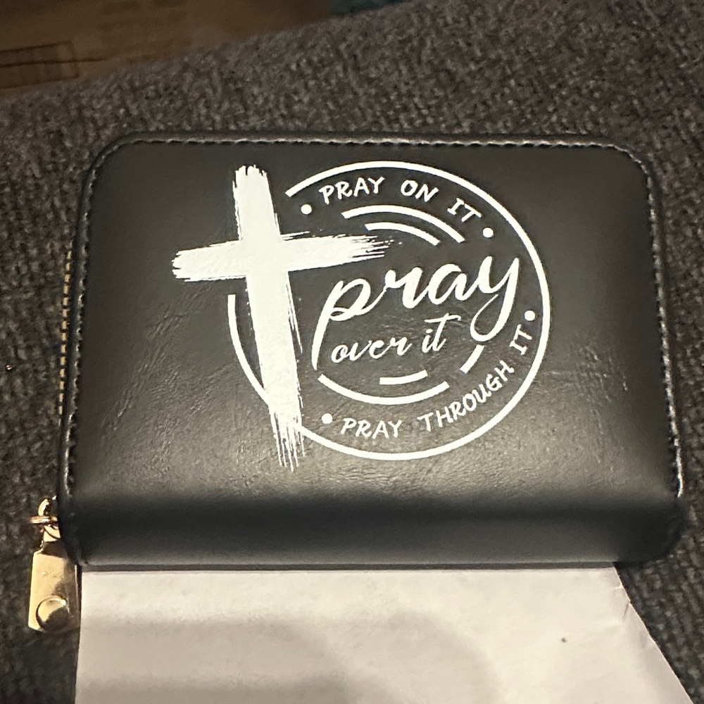 Black Wallet with Inspirational Print